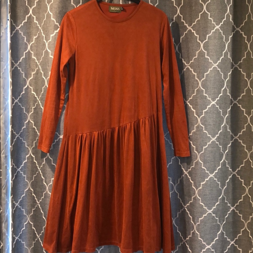 ORANGE SUEDE DRESS